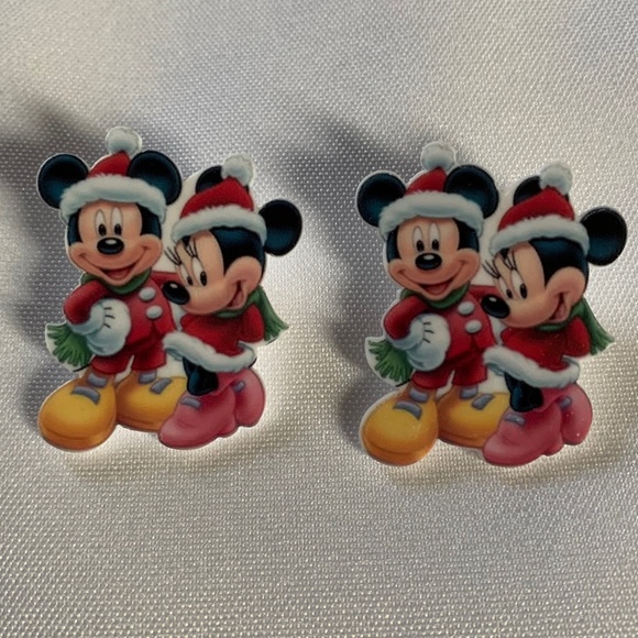 Hand Crafted Jewelry - NWT. Handmade Disney Christmas Mickey Mouse and Minnie Mouse Earrings!